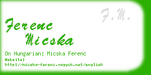 ferenc micska business card